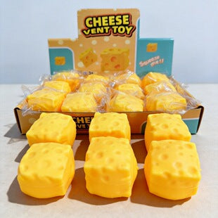 Cheese Squeeze Stress Relief Toy – Funny Squishy Fidget Toy